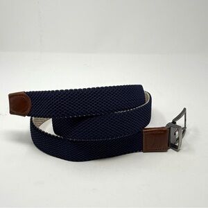 TOMMY BAHAMA Men's Stretch Braided Reversible Belt Navy / Beige Size L/XL